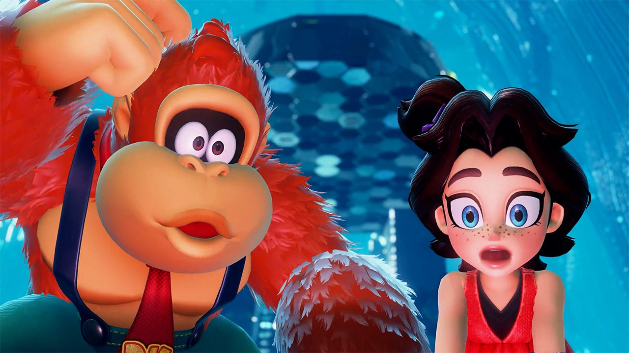 Donkey Kong Bananza ties into Mario Odyssey through shared characters and themes of adventure