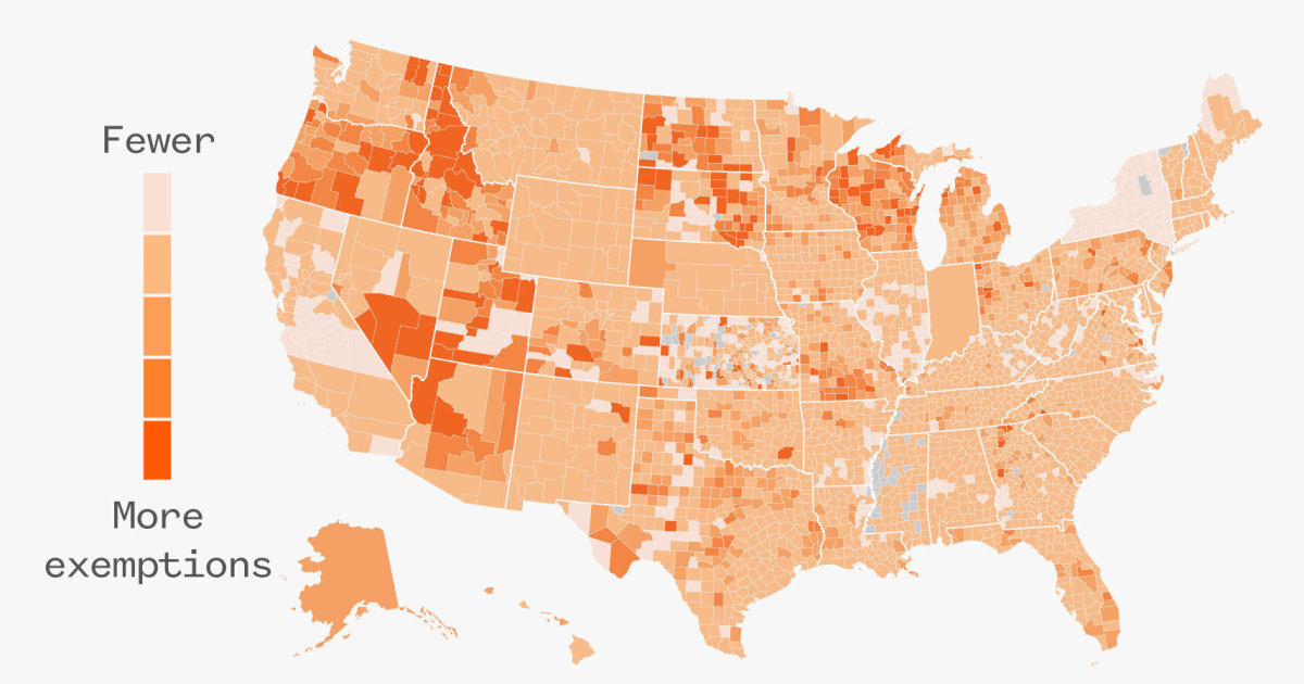 Explore vaccination rates and school exemptions across the U.S. for a clearer health landscape
