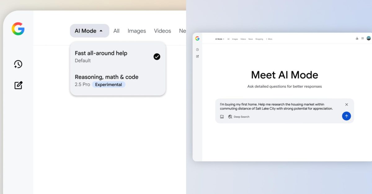 Google AI Mode now offers 2.5 Pro and Deep Search for subscribers, plus agentic AI calling for everyone!