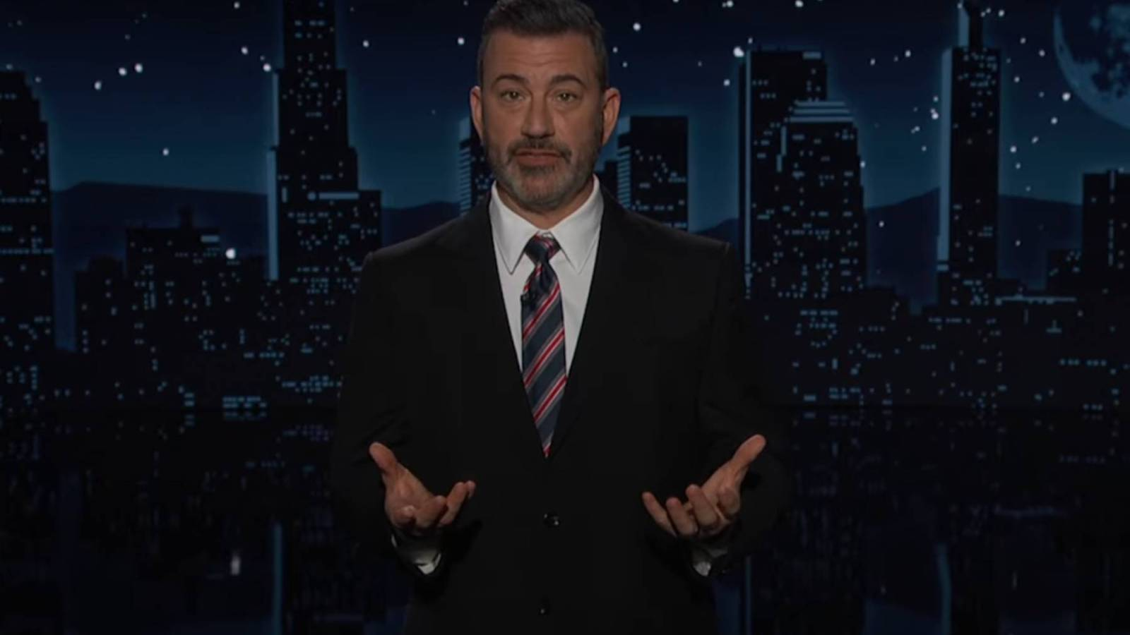 Jimmy Kimmel's heartfelt monologue decries attempts to silence voices, calling them 'anti-American.'